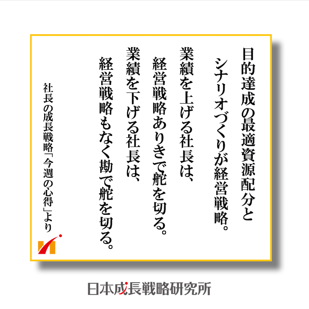 経営戦略とは目的達成の最適資源配分とシナリオづくり
