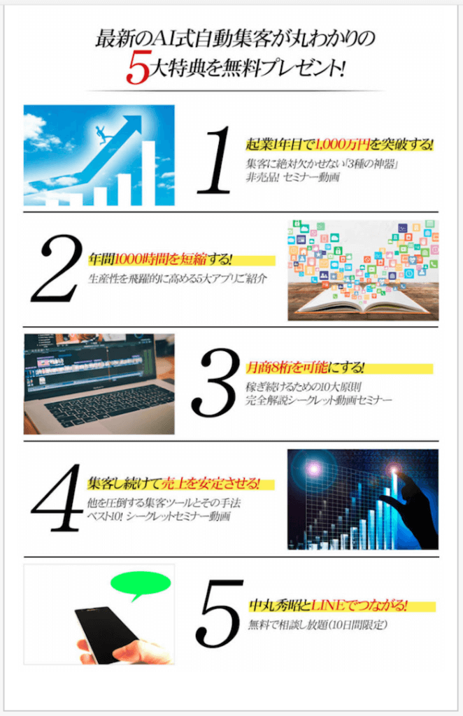 AI式自動集客戦略の5大特典