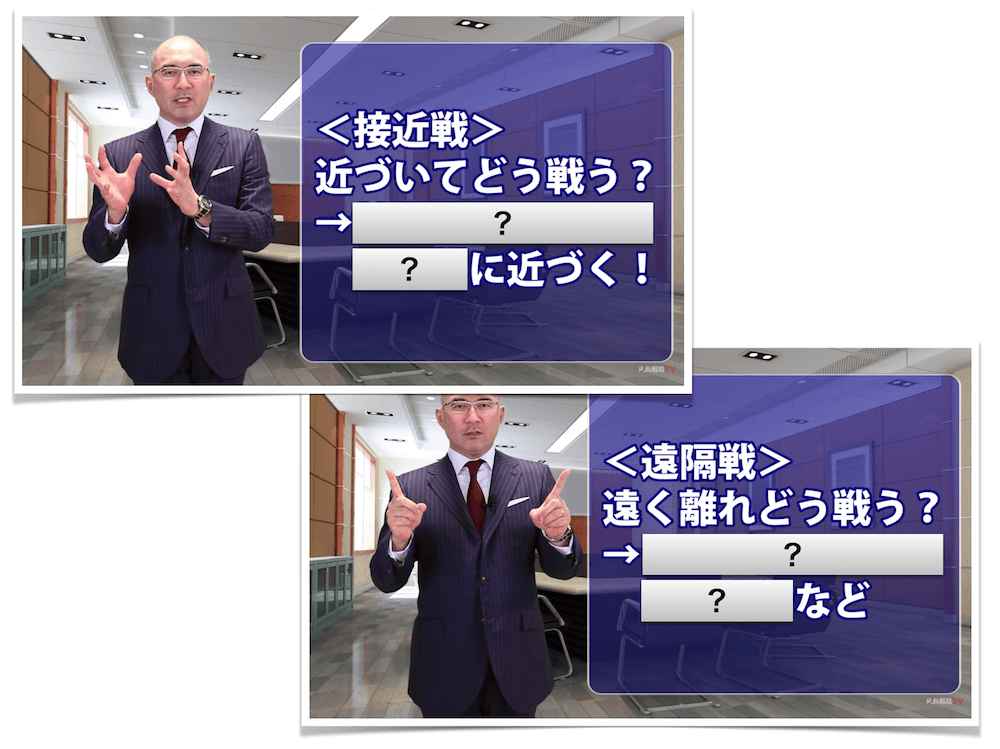 ランチェスター戦略、接近戦と遠隔戦